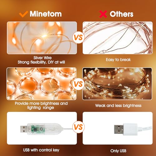 Minetom Halloween Curtain Lights, 300 LEDs Twinkle Fairy Lights, 8 Modes - color: Orange, size: 1 Pack