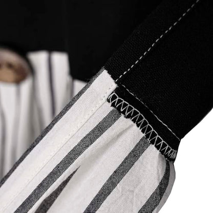 DOSLY IDÉES Farmhouse Rustic Black Cotton Valance, Black Striped Pleated Design with Coconut Buttons, Multi-Room Window Treatment for Kitchen Living Room Bedroom, 52" W x 18" L - color: Black & Black Stripede, size: 52"W x 18"L (Pack of 1)