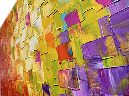 Seekland Art Hand Painted Texture Oil Painting on Canvas Abstract Wall Art Deco Contemporary Artwork Framed Ready to Hang 40x20 inch - size: 40"L x 20"W