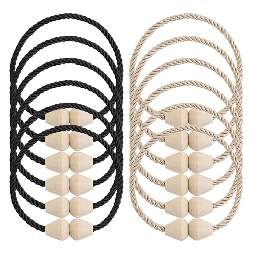 Boho Curtain Tiebacks, Magnetic Curtain Holdbacks 12 Pack