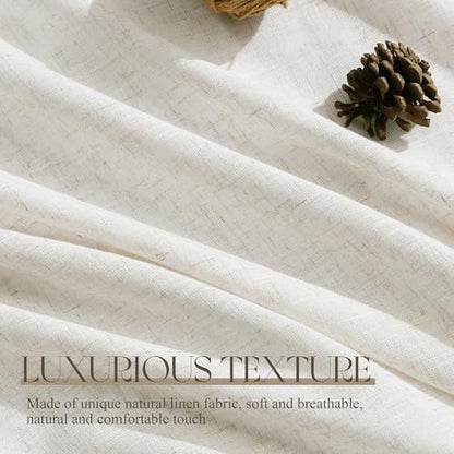 Jowels Natural Linen Cafe Curtains 30 Inch Long 2 Panels for Kitchen - color: Natural, size: 40"W x 30"L (Pack of 2)