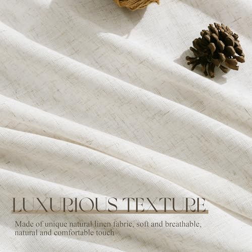 Jowels Natural Linen Curtains 78 Inch Long 2 Panels for Living Room - color: Natural, size: 40"W x 78"L (Pack of 2)