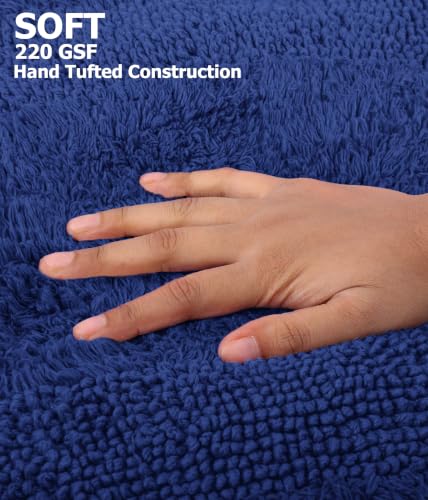 COTTON CRAFT Bath Rugs - 2 Pack Large 20x30 Soft Plush Bath Mats - Blue - color: Blue, size: 20x30 Inches