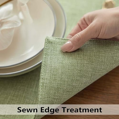 Demetex Green Placemats Set of 6 Washable Place Mats Heat Resistant Table Mats Sage Placemat for Kitchen Dining Plate Tables, Green - color: Grass Green, size: Placemats set of 6