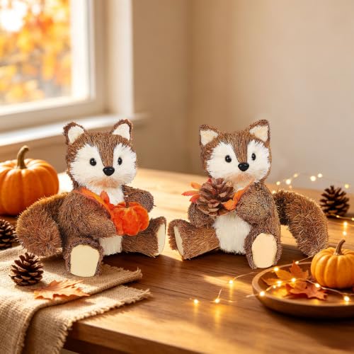 Lulu Home Handmade Set of 2 Fox Fall Decorations