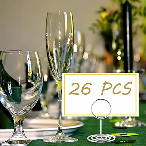 Table Number Holders, 26PCS Place Card Holder, Photo Holder (2" Silver) - color: Silver, size: Small