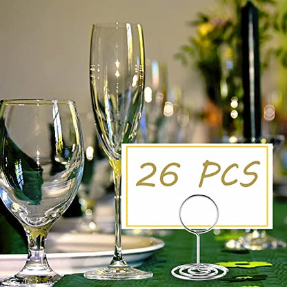 Table Number Holders, 26PCS Place Card Holder, Photo Holder (2" Silver) - color: Silver, size: Small
