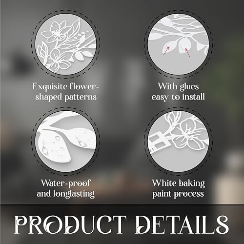 Zzbakress 3 Pieces Metal Flowers Wall Art for Bathroom White - color: White