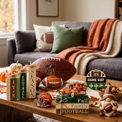 11 Pcs Fall Football Table Decorations Football Tiered Tray Decor - style: Football