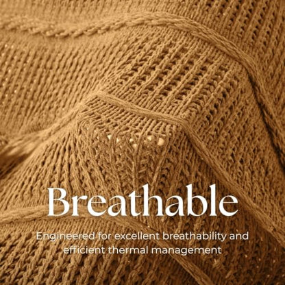 Boho Knitted Chenille Blanket with Tassels - Lightweight & Soft All-Season Throw - 3D Classic Pattern for Living Room Bedroom Couch, Amber Brown, King 90"x108" - color: Amber Brown, size: King