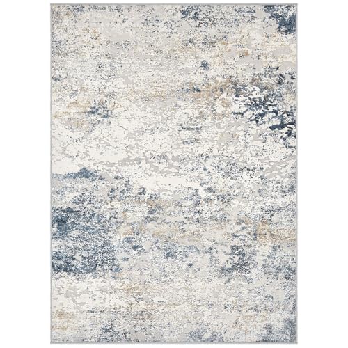 DMOYEST Area Rug Living Room Rugs 4x6 Washable Abstract Beige Blue Carpet - color: Beige Blue, size: 4' x 6' (Rectangular)