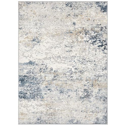 DMOYEST Area Rug Living Room Rugs 4x6 Washable Abstract Beige Blue Carpet - color: Beige Blue, size: 4' x 6' (Rectangular)