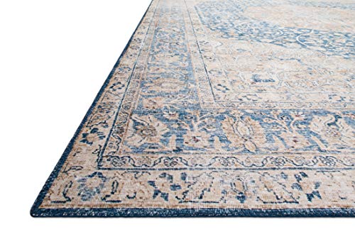 Loloi Layla Blue/Tangerine 18" x 18" Sample Rug - color: Blue / Tangerine, size: 1'6" x 1'6" (Square)