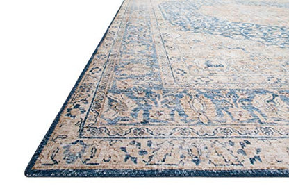 Loloi Layla Blue/Tangerine 18" x 18" Sample Rug - color: Blue / Tangerine, size: 1'6" x 1'6" (Square)