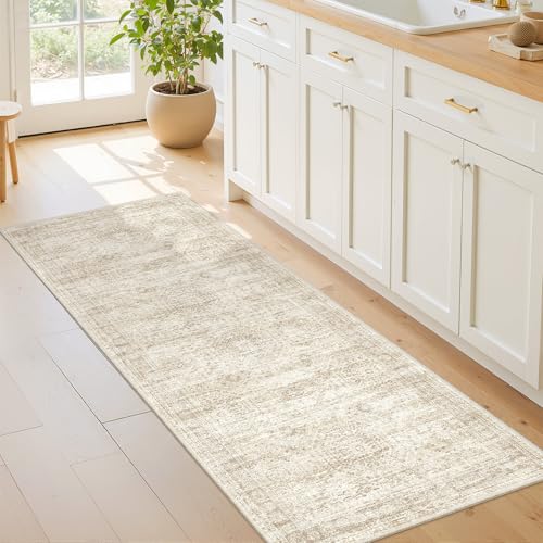 2x5 Rug Runners for Hallways Non Slip,Kitchen Rugs,Beige - color: Beige/Ivory, size: 2' x 5' (Runner)