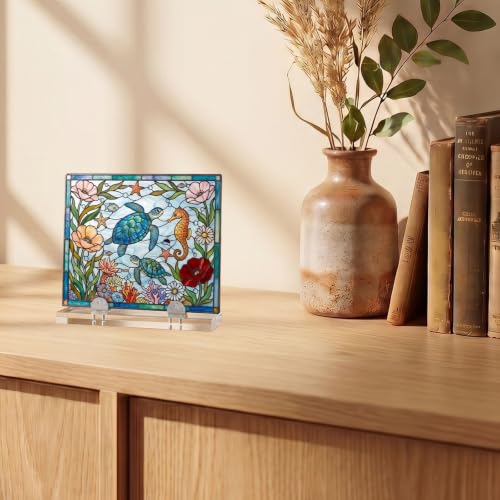 6 Pcs Small Acrylic Adjustable Glass Display Stand Adjustable Glass Display Stands for Aartwork Stained Ceramic Tiles Plaques for Picture Collectibles Office Trade Show Home