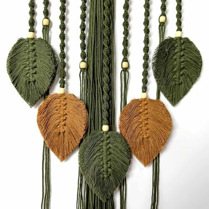 Large Tree of Life Dream Catchers, Macrame Wall Hanging, Boho Woven Tapestry, Macrame Wall Decor Art for Adults Boys Girls Bedroom Wedding Party, Festival Blessing Gift (Green & Brown)
