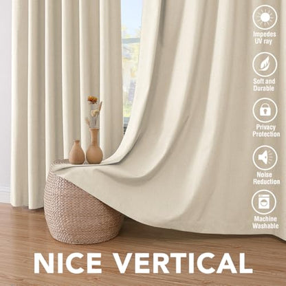 H.VERSAILTEX 100% Blackout Curtains for Bedroom Thermal Insulated Linen Textured Curtains Heat and Full Light Blocking Drapes Living Room Curtains 2 Panel Sets, 42x45 Inch, Bleached Sand - color: Bleached Sand, size: 42"W x 45"L (Pack of 2)