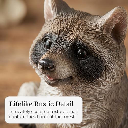 The Bridge Collection Woodland Animal Figurines – Forest Critter (Raccoon) - color: Raccoon