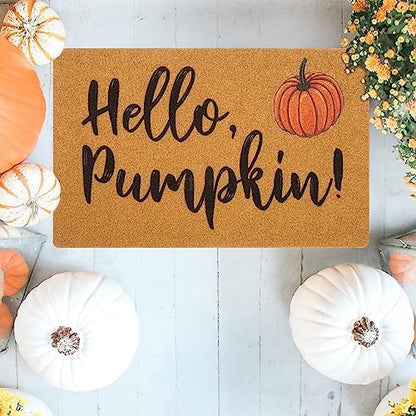 Hello-Pumpkin-Welcome-Doormats-Non-Slip-Fall-Harvest-Festival-Front-Mat - color: Hello Pumpkin