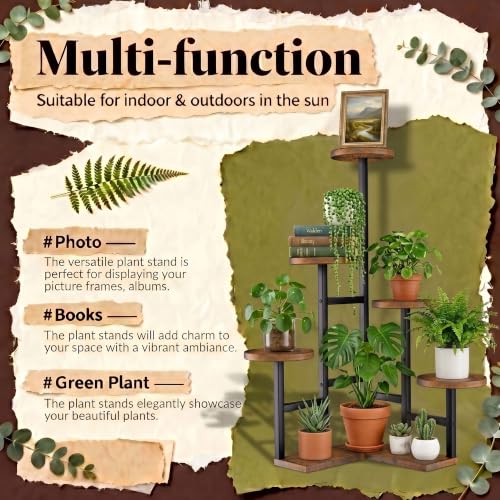 GEEBOBO 6 Tiered Plant Stand Indoor - color: 6 Tier-Brown