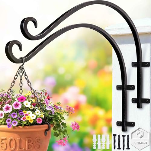 Hanging Plant Brackets Outdoor: 16 Inch 2 Pack Heavy-Duty Plant Hanger - size: 2B-16" 2PCs