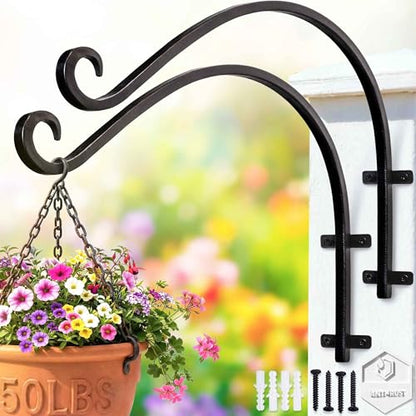 Hanging Plant Brackets Outdoor: 16 Inch 2 Pack Heavy-Duty Plant Hanger - size: 2B-16" 2PCs