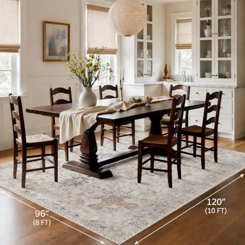 GENIMO 8x10 Washable Area Rugs for Living Room, Non Slip, Light Taupe Brown - color: Light Taupe Brown, size: 8' x 10' (Rectangular)