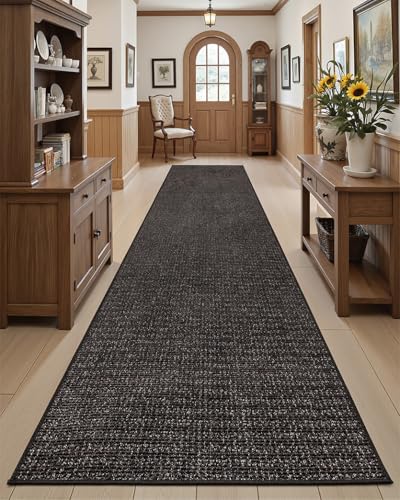 DEXI Hallway Runner Rug 36x120, Non Slip Long Rug for Entryway, Brown - color: Brown, size: 36" X 120" (Runner)