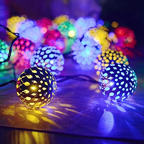 Moroccan String Lights, Decorative Fairy Lights with 40 LED, Indoor Outdoor Christmas Lights for Bedroom, Party, Holiday (20 FT, Colorful) - color: Colorful, size: 20FT