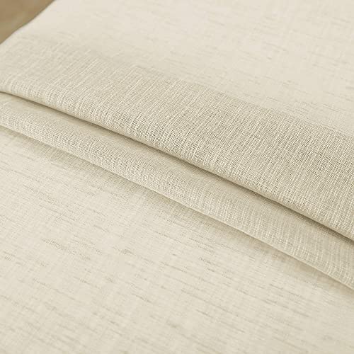 KOUFALL Kitchen Valances for Windows,Linen Sheer Farmhouse Valances for Living Room,Beige - color: Beige