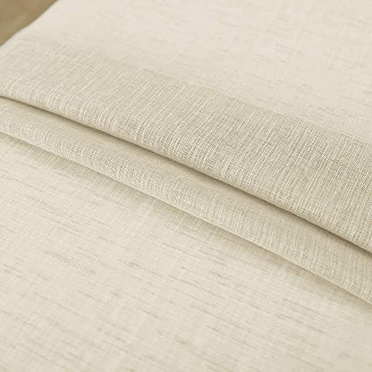 KOUFALL Kitchen Valances for Windows,Linen Sheer Farmhouse Valances for Living Room,Beige - color: Beige