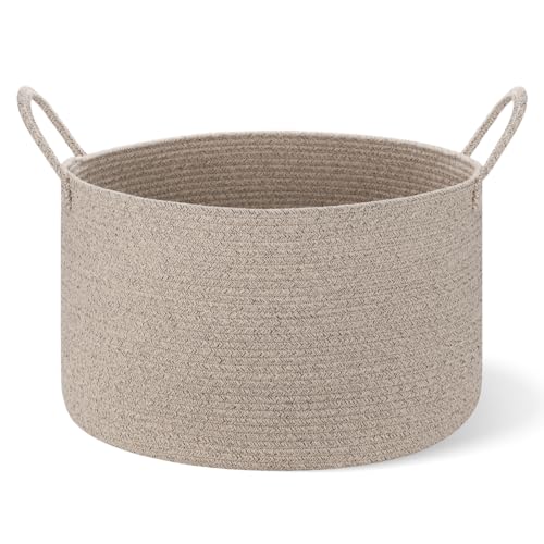 Extra Large Woven Throw Blanket Basket, 20 x 12 in, Natural Beige - color: Brown, size: Extra Large