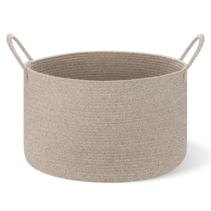 Extra Large Woven Throw Blanket Basket, 20 x 12 in, Natural Beige - color: Brown, size: Extra Large