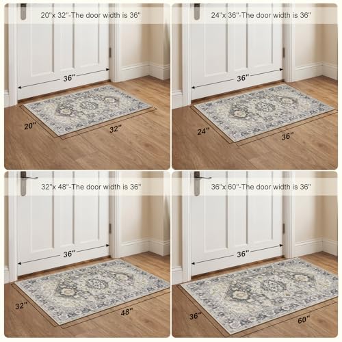 Collive 3'x5' Boho Washable Front Indoor Large Entryway Area Rug - color: Taupe/Multi, size: 36" x 59"