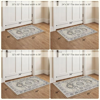 Collive 3'x5' Boho Washable Front Indoor Large Entryway Area Rug - color: Taupe/Multi, size: 36" x 59"