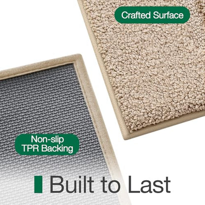 LUMI Ultra Soft Bathroom Rugs Absorbent, Non Slip Bath Mat 16x24, Beige - color: Beige, size: 16" X 24"