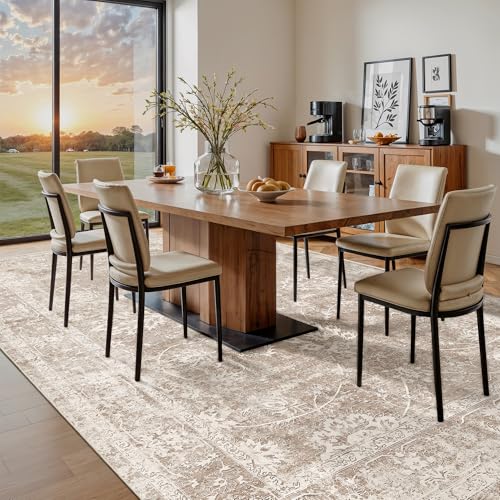 Madane 9x12 Area Rugs for Living Room, Washable Natural Rug Brown/Sand - color: Brown/Sand, size: 9' x 12' (Rectangular)