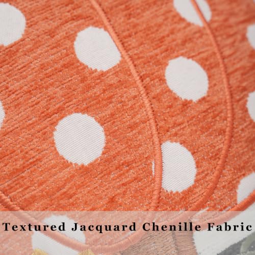 Fall Pillow Covers 18x18 Set of 2, Embroidered Orange Pumpkin - color: Black & White Stripe Pumpkin（appliqué）, size: 18" x 18" (Pack of 2)