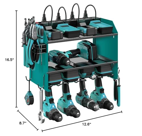 CCCEI Wall Mount Modular Tool Charging Organizer, NavyBlue, 1 Pack, 3 Tier. - color: Navy Blue