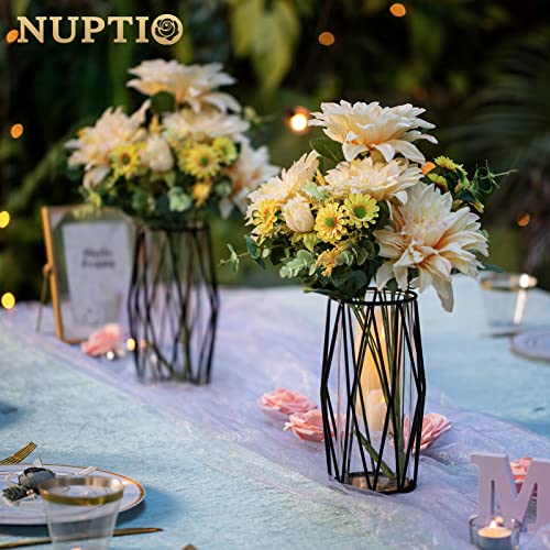 NUPTIO Black Geometric Hurricane Glass Candle Holder, 1 Piece - color: Black, size: Small