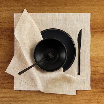 Solino Home 100% 순수 리넨 플레이스 매트 베이지, 아테나 35.6 x 35.6cm(14 x 14인치), 4개 세트 - color: 02: 샴페인 베이지, size: 14" X 14" (Set of 4)