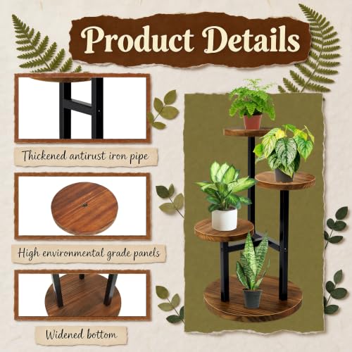 GEEBOBO 3 Tier Plant Stand Indoor - color: 3 Tier-Brown