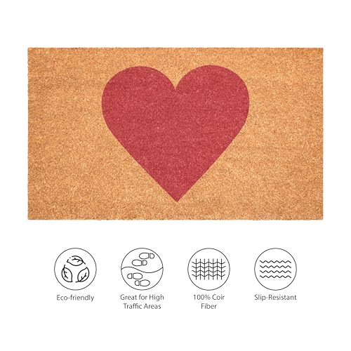 Calloway Mills Madison Heart Doormat (Pink, 17" x 29") - color: Pink, size: 1'5" x 2'5" (Rectangular)