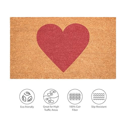 Calloway Mills Madison Heart Doormat (Pink, 17" x 29") - color: Pink, size: 1'5" x 2'5" (Rectangular)