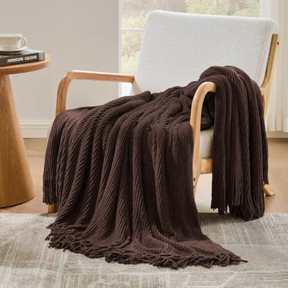 inhand Chenille Taupe Brown Throw Blanket for Couch Bed,50"x60" - color: Taupe Brown, size: 50"x60"