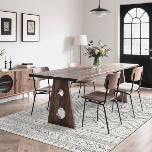 Miukiki 5x7 Washable Area Rug for Living Room, Soft Non Slip Rug Grey - color: Grey, size: 5' x 7' (Rectangular)