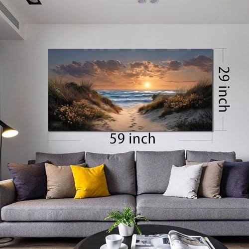 Ouzzlie Landscape Wall Art Brown Art for Living Room - color: Brown, size: 59"L x 29"W