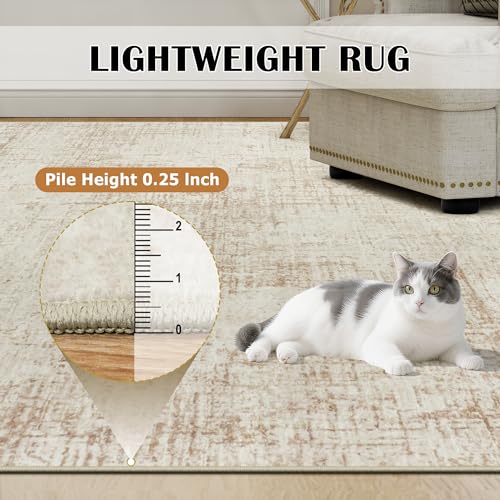 10x12 Area Rug for Living Room Bedroom: Non-Slip Modern Beige White - color: Beige/White, size: 10' x 12' (Rectangular)
