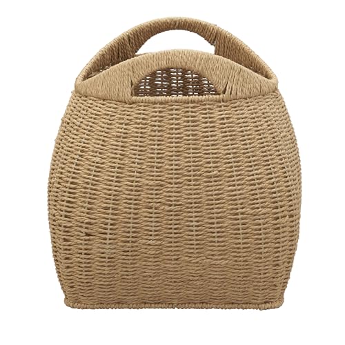 Household Essentials Paper Rope Basket with Handles, Natural - color: Natural Paper Rope
